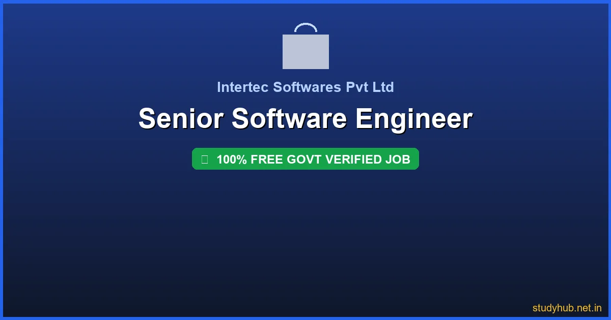 private job 2026 | Senior Software Engineer Govt Verified