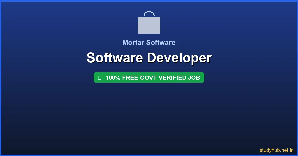 software developer job | Software Developer Govt Verified