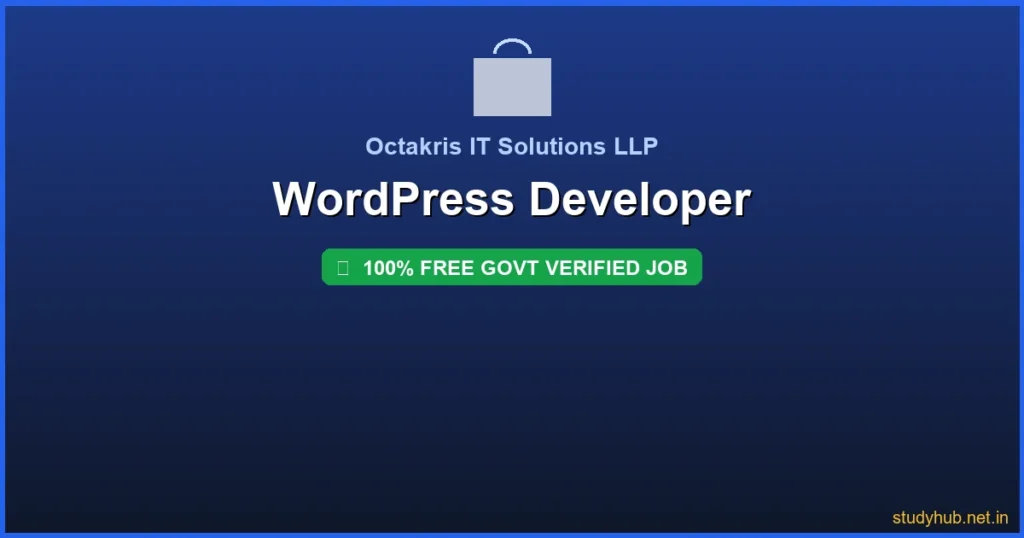 WordPress developer job | WordPress Developer Govt Verified