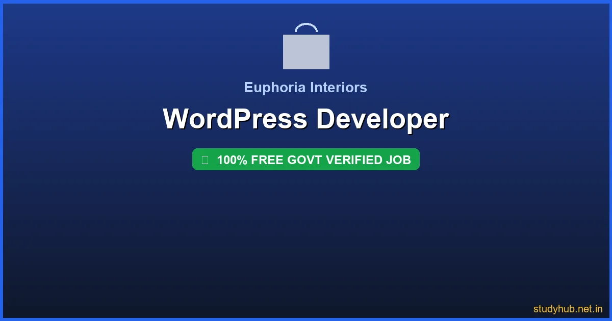 WordPress Developer Job | WordPress Developer Govt Verified