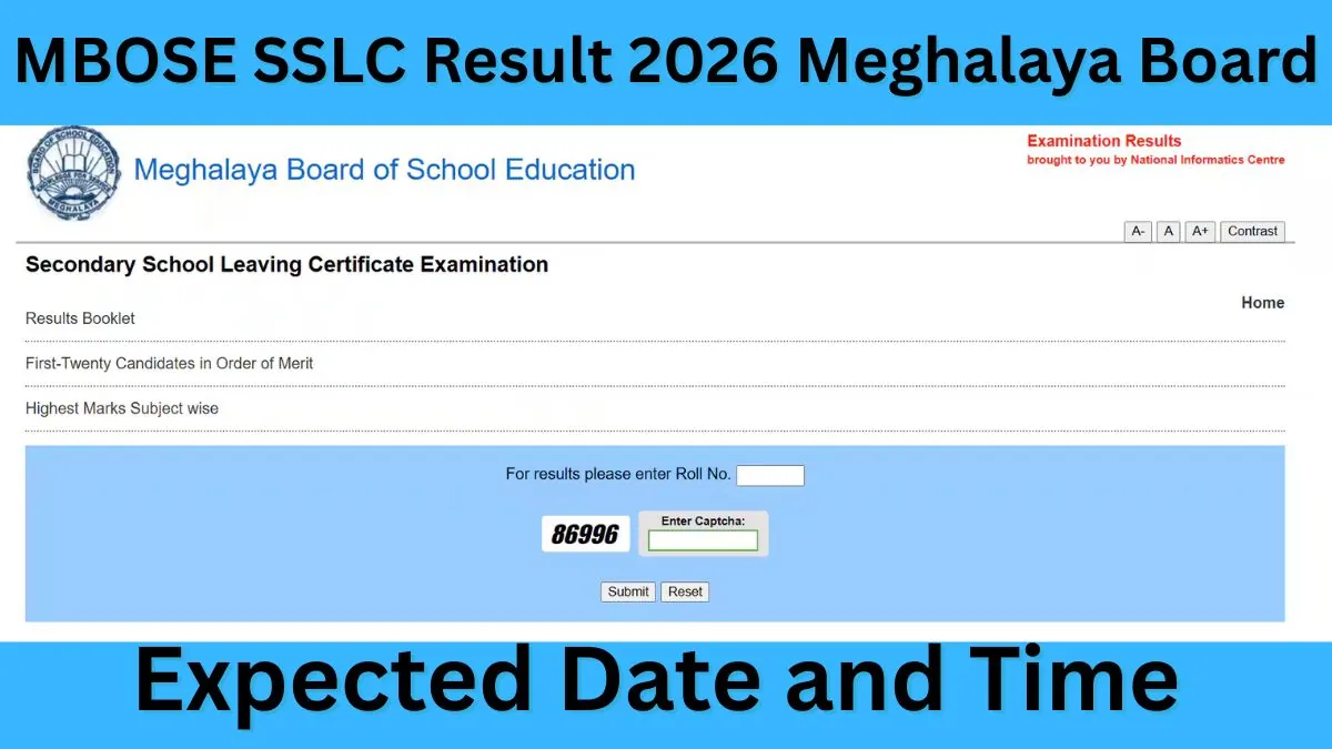 MBOSE SSLC Result 2026: Your Wait Is Almost Over! Student looking at a computer screen displaying the MBOSE SSLC Result 2026 page from the Meghalaya Board.