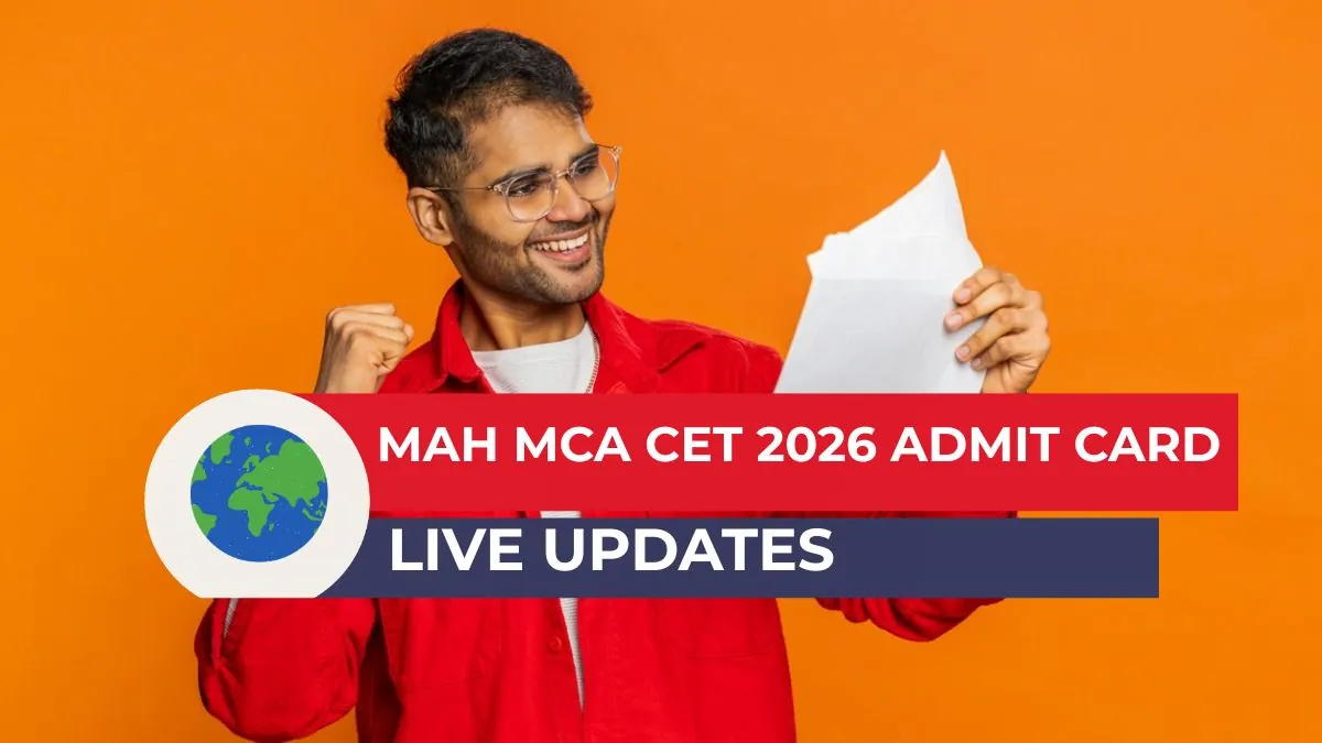 MAH MCA CET Hall Ticket Releasing Soon: Don't Miss This! A student carefully reviewing their MAH MCA CET 2026 admit card on a laptop screen with the StudyHub logo visible.