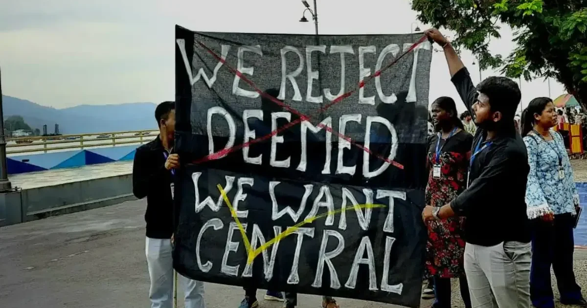 Protesting students at Jawaharlal Nehru Rajkeeya Mahavidyalaya, Andaman