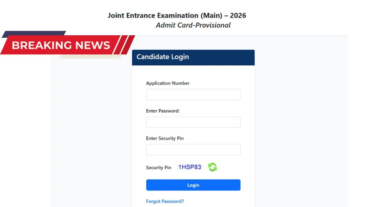 JEE Main Admit Card Nears: Is The Download Link Live Yet? A focused engineering student downloading the JEE Main 2026 Session 2 admit card on a laptop, with the StudyHub logo visible.