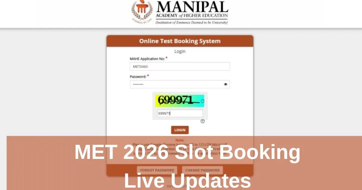 Students booking exam slots for MET 2026.
