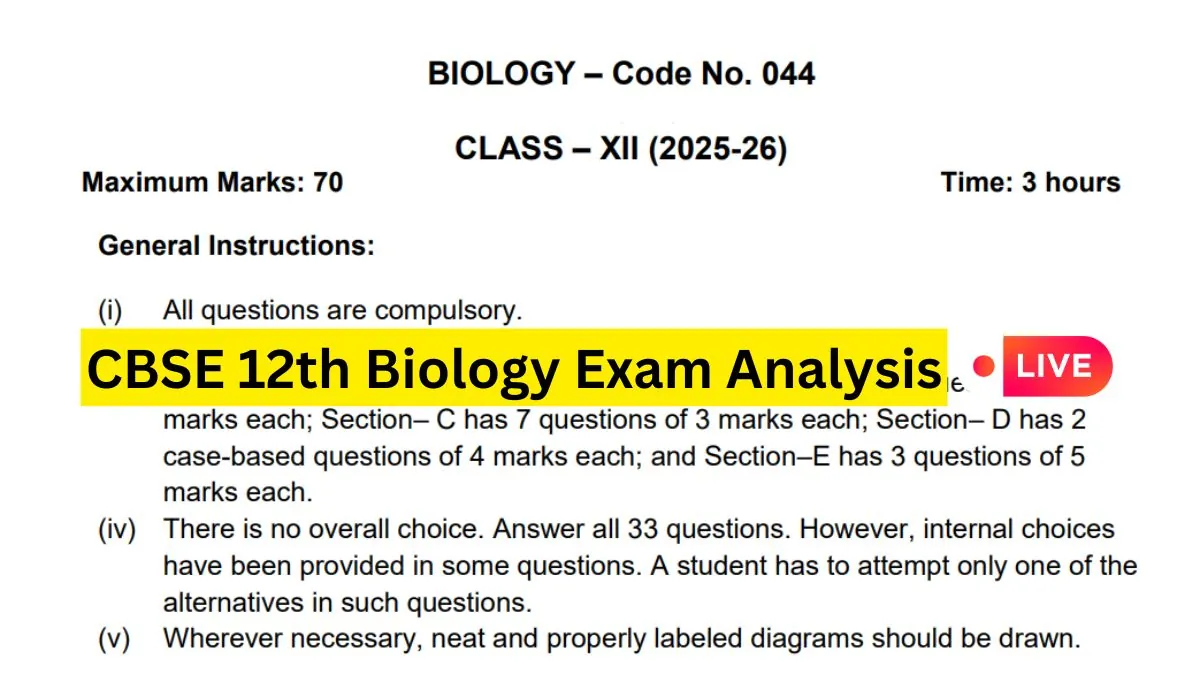 CBSE Bio Paper Done: Students Call It 'Tricky' & Lengthy! A student looking thoughtful after finishing the CBSE Class 12 Biology Board Exam 2026, with a question paper and pen on the desk.
