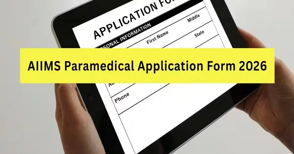 AIIMS Paramedical Application Form screenshot with instructions