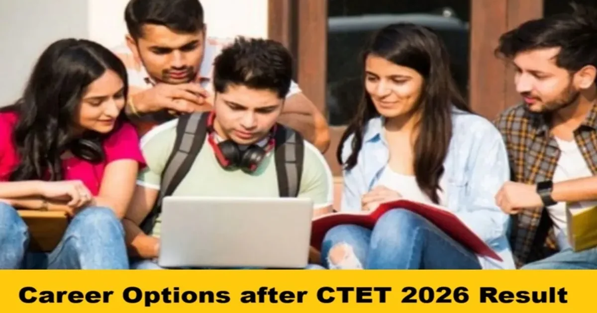 A successful candidate looking at their CTET 2026 result on a laptop, contemplating future career options in teaching.