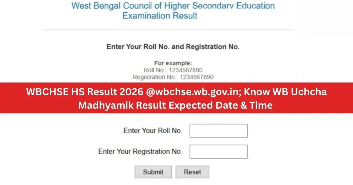 A student anxiously checking the WB HS Result 2026 on a laptop screen displaying the official WBCHSE website.