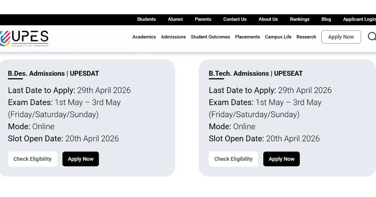 UPESEAT 2026 Registration Banner - Apply Now!