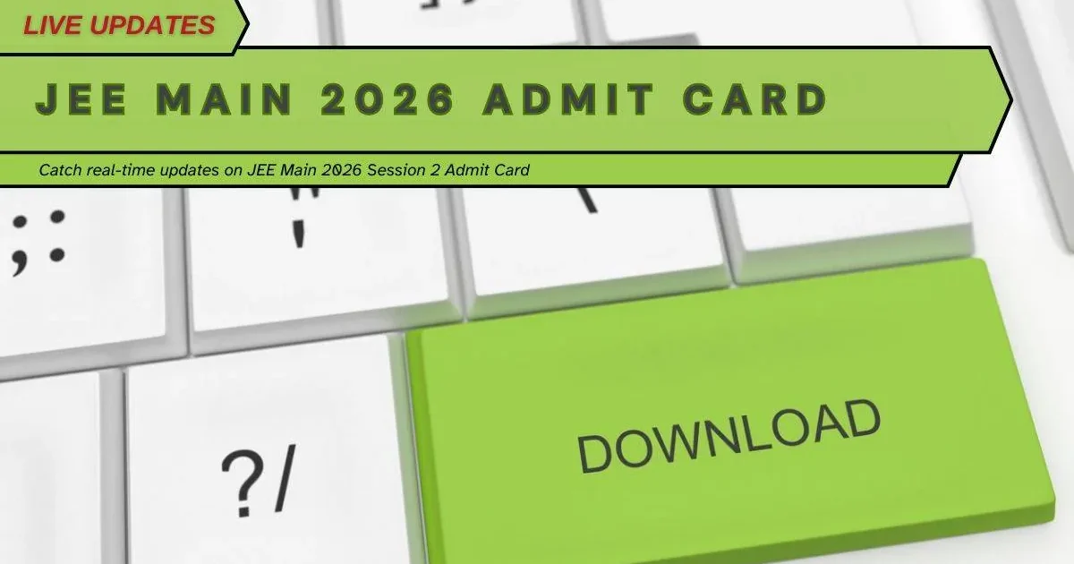 A student anxiously checking their laptop for the JEE Main 2026 Session 2 admit card download link on the NTA website.