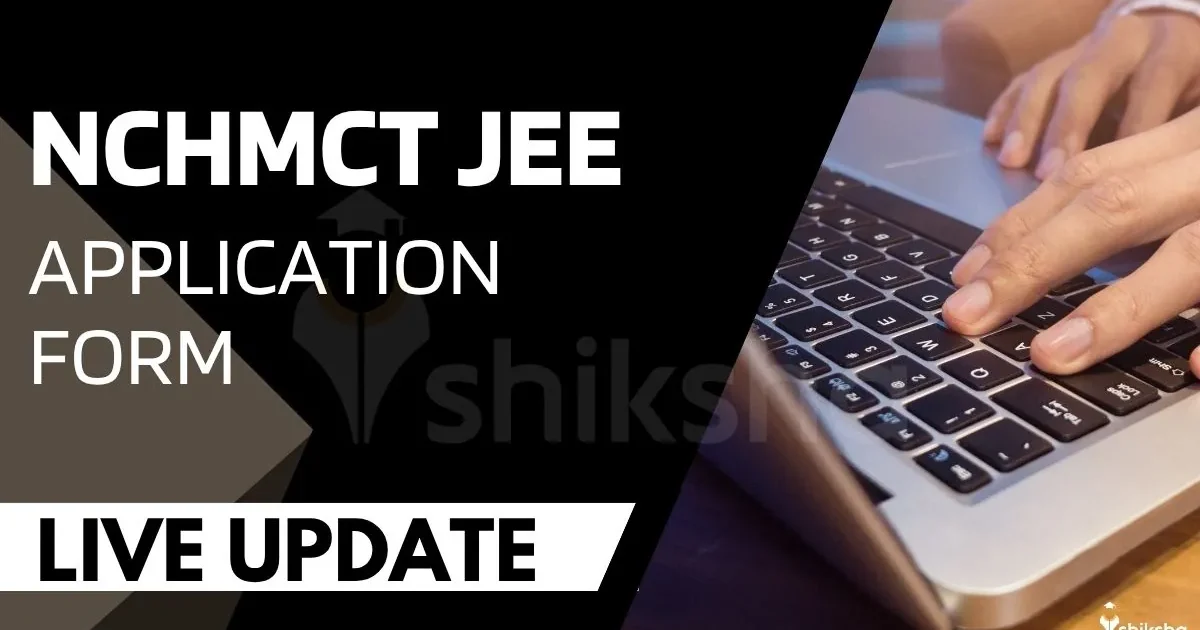 A student anxiously looking at a laptop screen displaying the NCHMCT JEE 2026 registration portal with a clock in the background.
