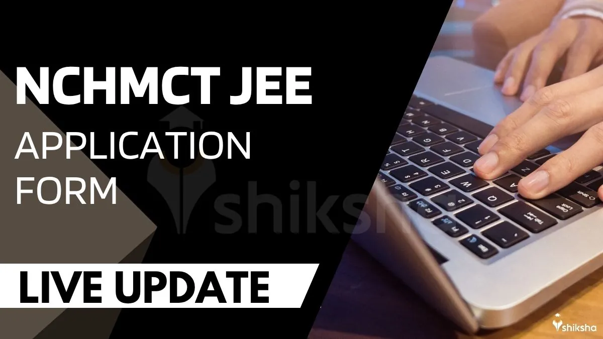 A student anxiously looking at a laptop screen displaying the NCHMCT JEE 2026 registration portal with a clock in the background.