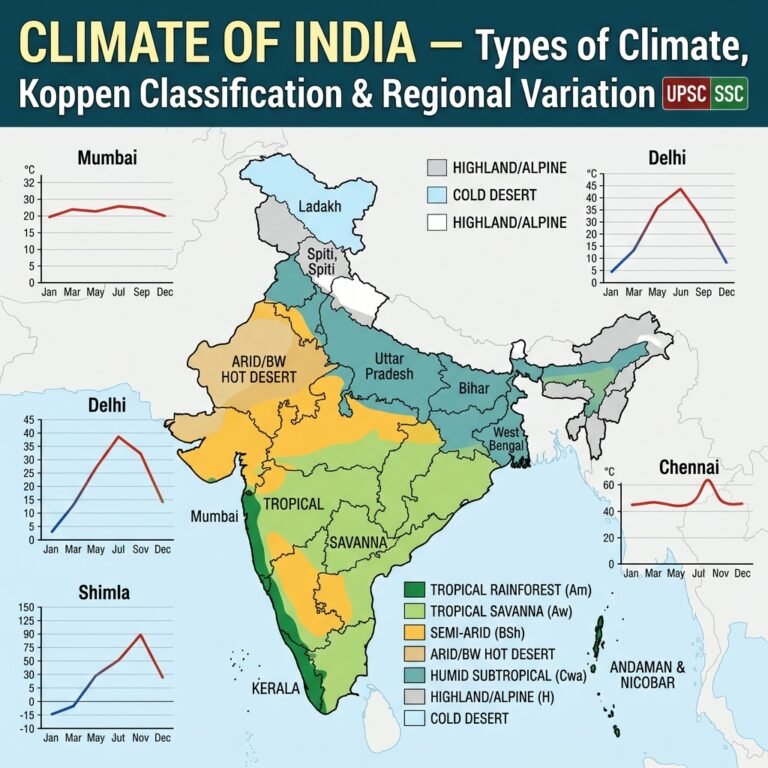 Climate Types India — Koppen Classification Am Aw BWh BWk Cwa, 4 ...