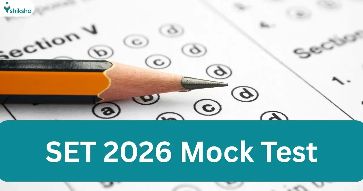 A student focused on their laptop screen, taking the SET Mock Test 2026 online from home, with a determined expression.