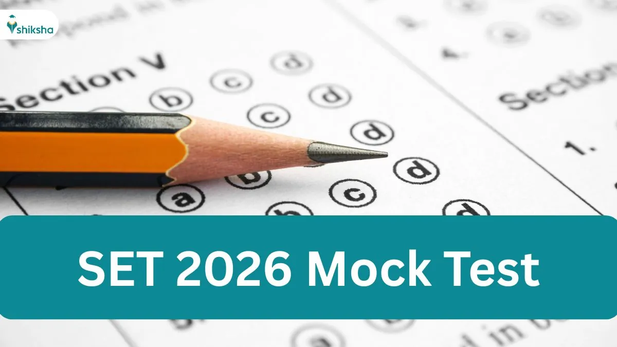 A student focused on their laptop screen, taking the SET Mock Test 2026 online from home, with a determined expression.