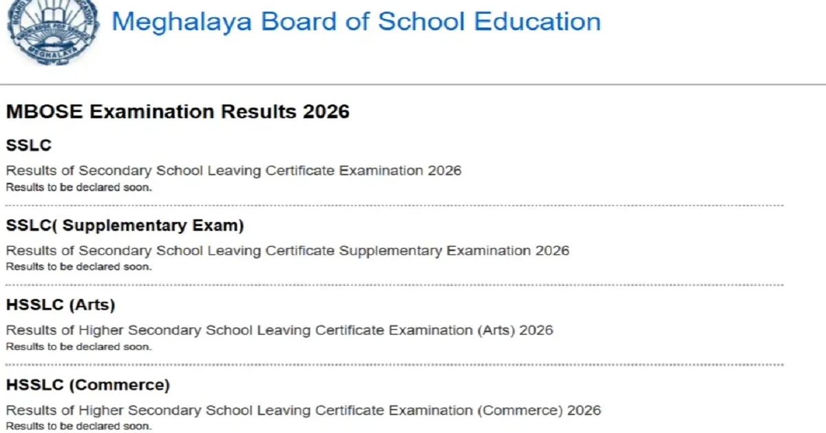 Student checking MBOSE SSLC and HSSLC results online