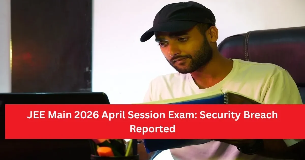 Image showing JEE Main 2026 exam center with security concerns.