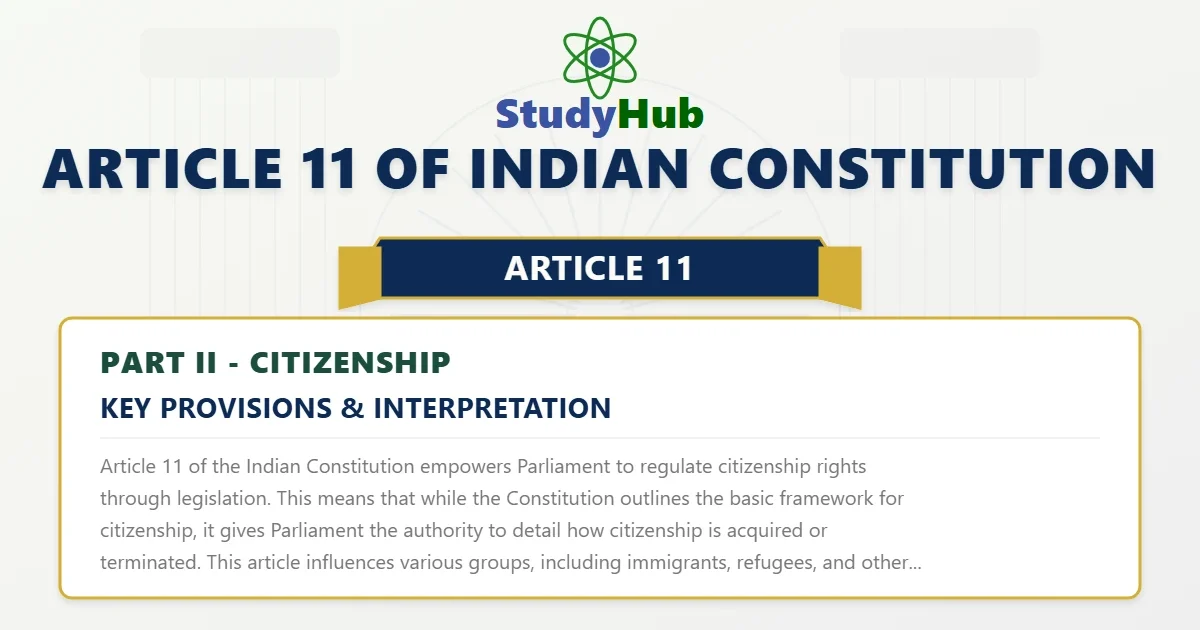 Article 11 of Indian Constitution