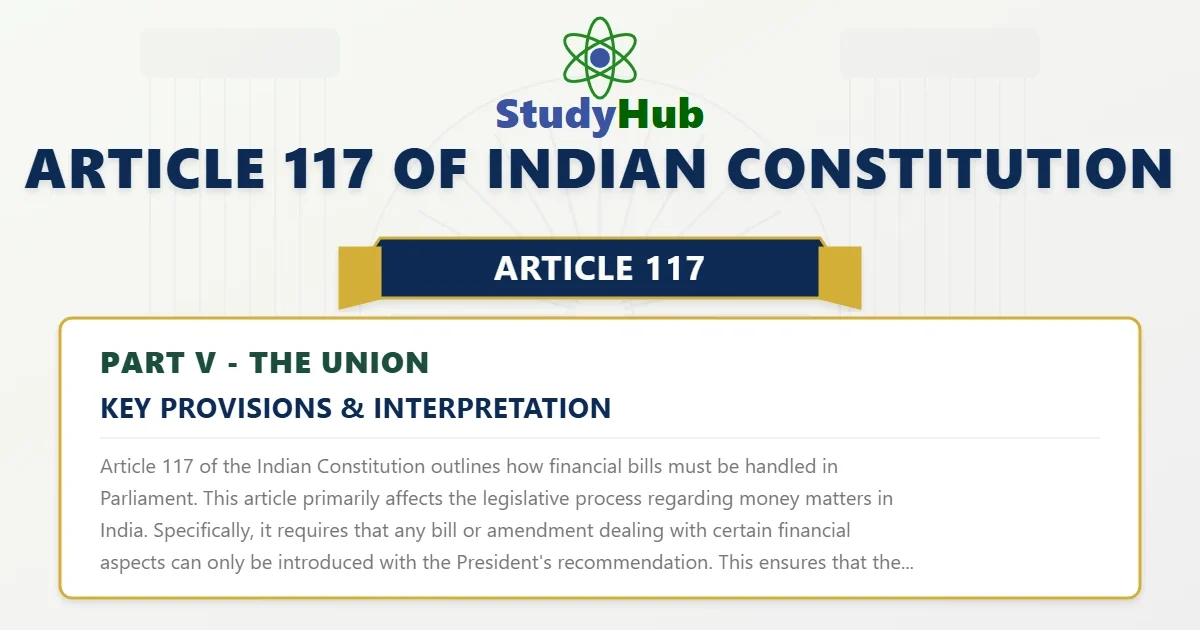 Article 117 of Indian Constitution