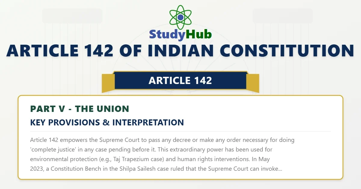 Article 142 of Indian Constitution