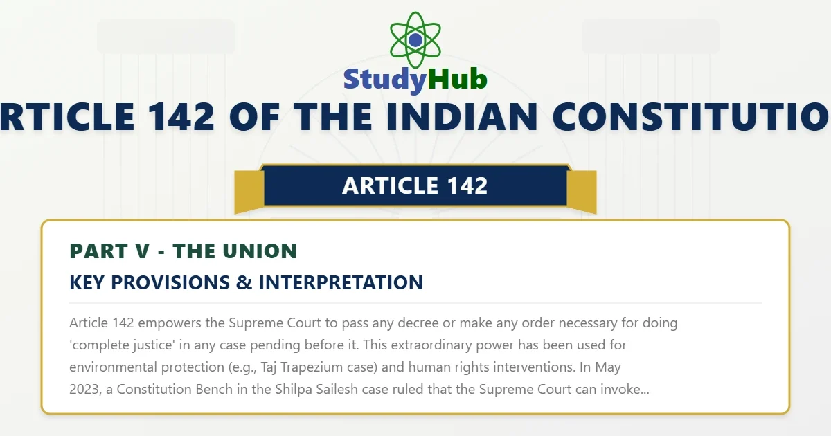 Article 142 of the Indian Constitution
