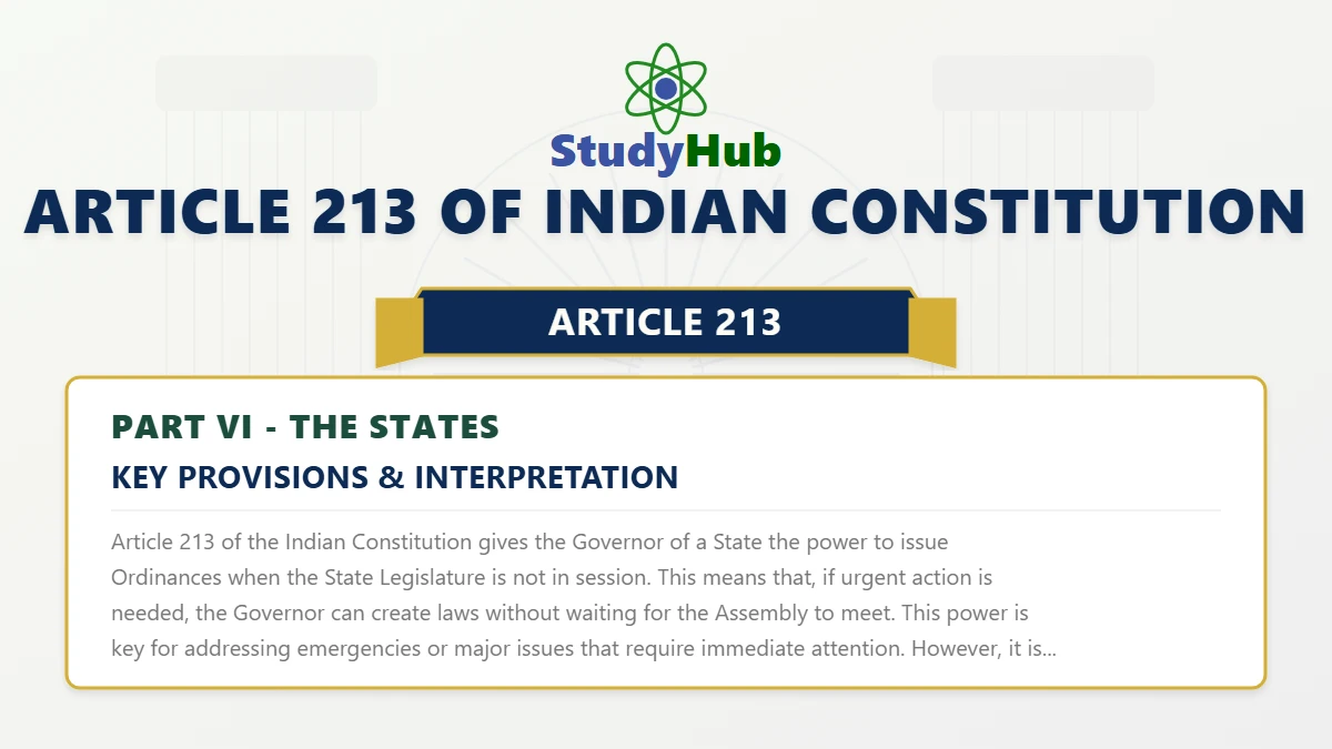 Article 213 of Indian Constitution