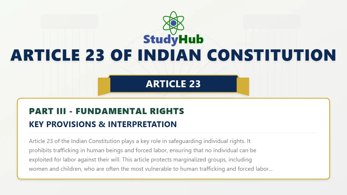 What is Article 23 of Indian Constitution - Defination & Meaning