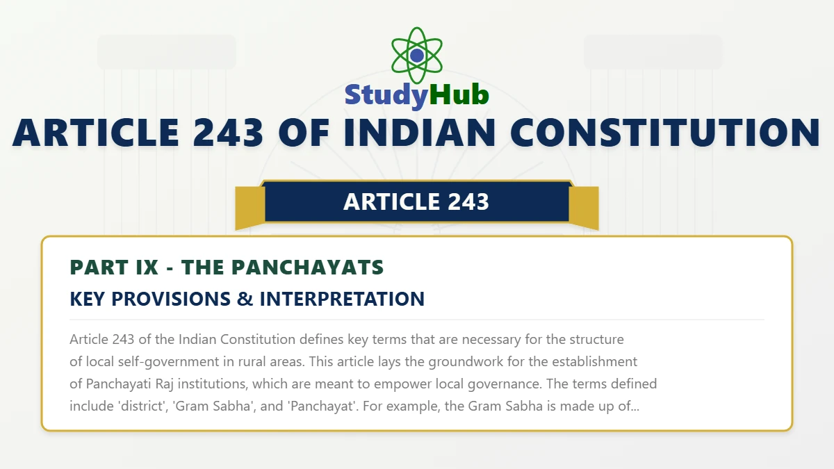Article 243 of Indian Constitution