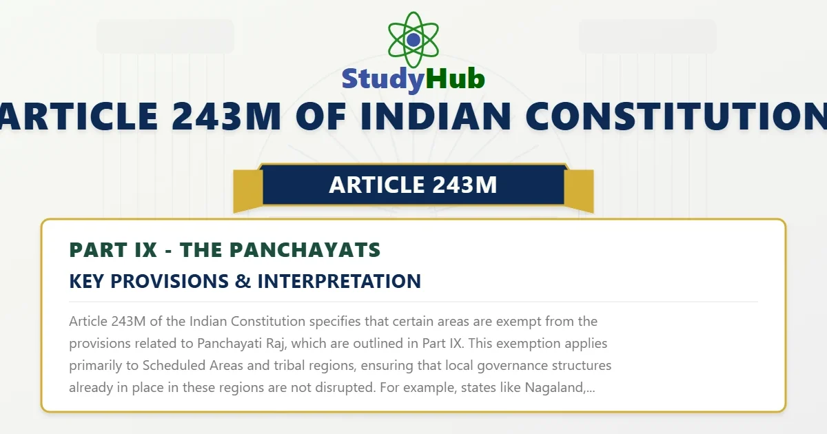 Article 243M of Indian Constitution
