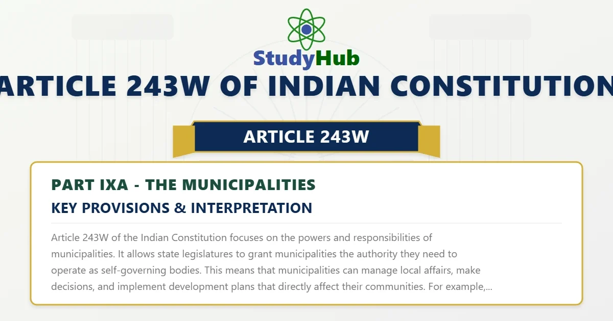 Article 243W of Indian Constitution