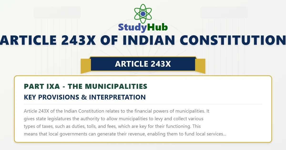 Article 243X of Indian Constitution