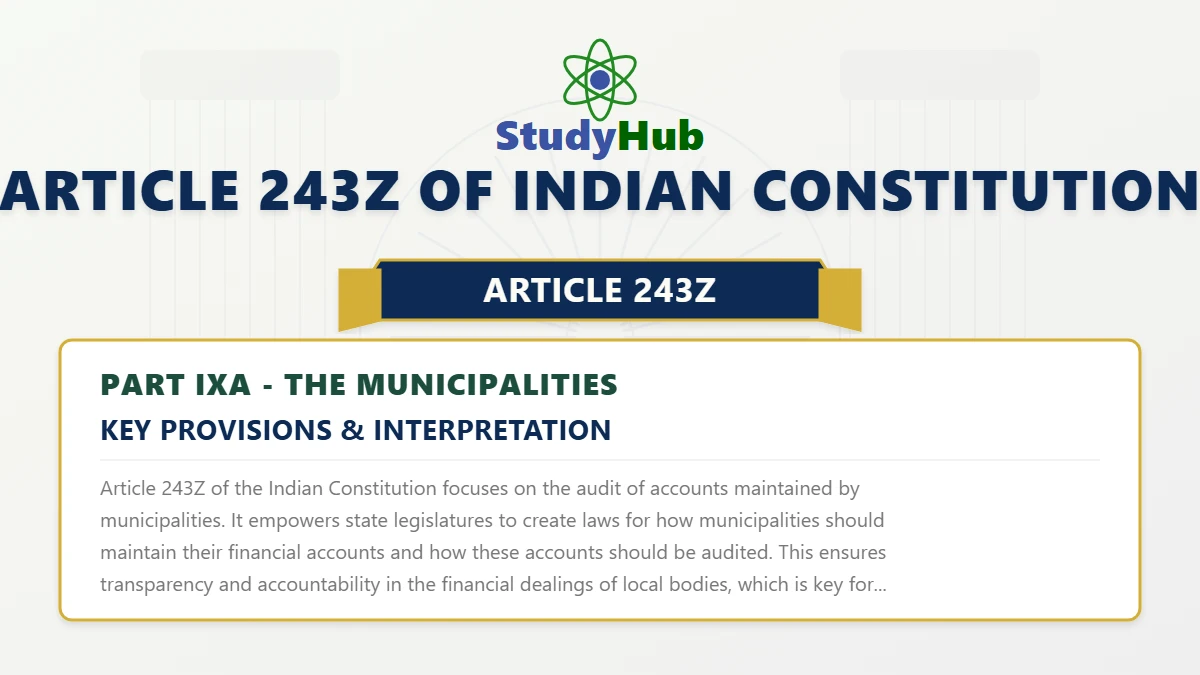 Article 243Z of Indian Constitution