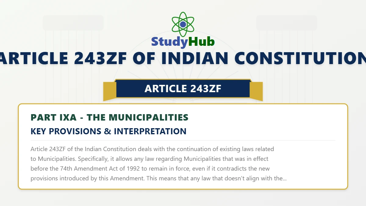 Article 243ZF of Indian Constitution
