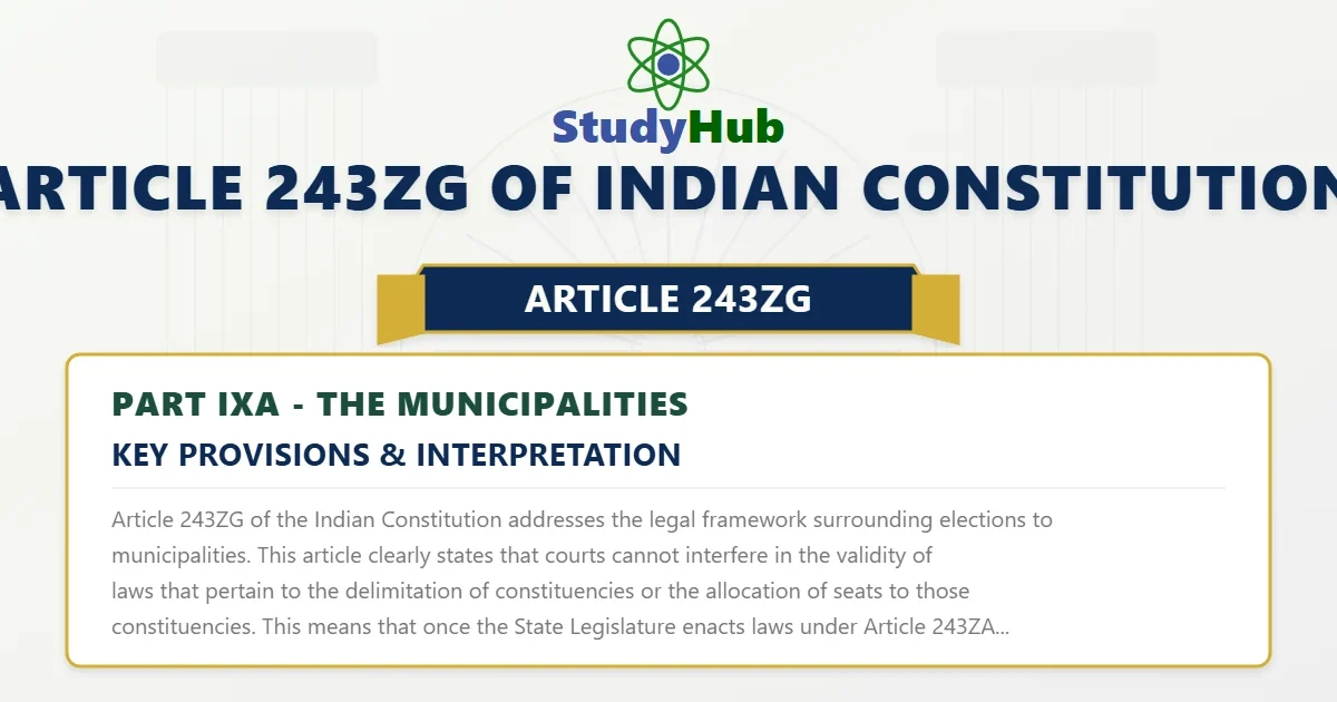Article 243ZG of Indian Constitution