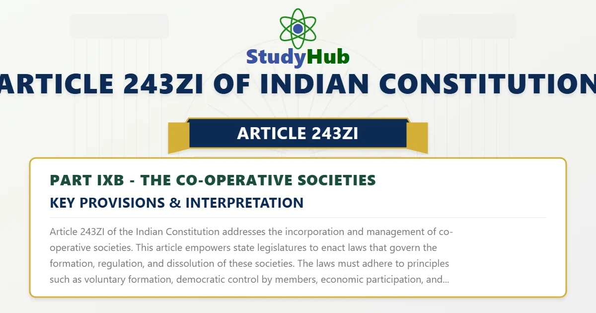 Article 243ZI of Indian Constitution