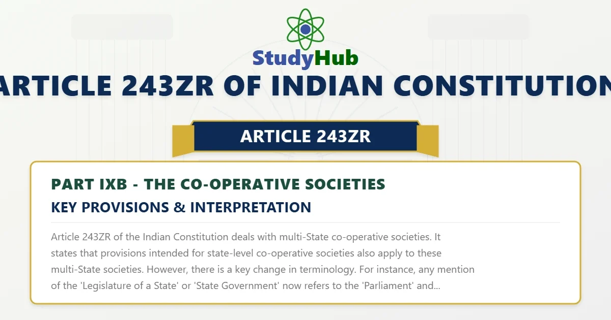 Article 243ZR of Indian Constitution