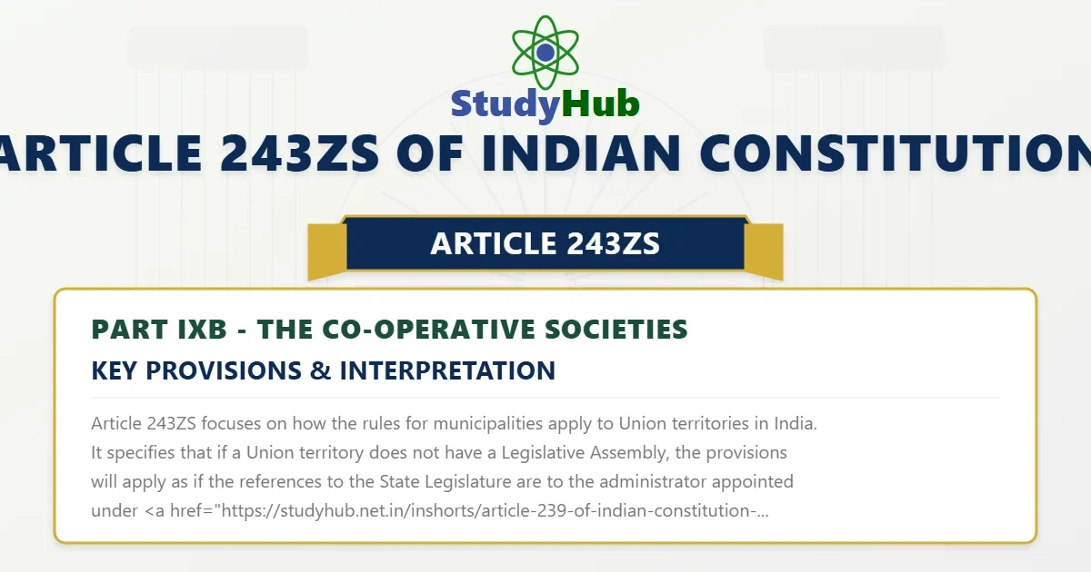 Article 243ZS of Indian Constitution