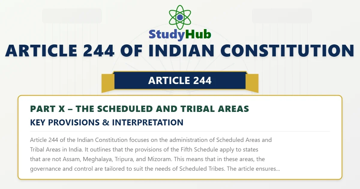 Article 244 of Indian Constitution
