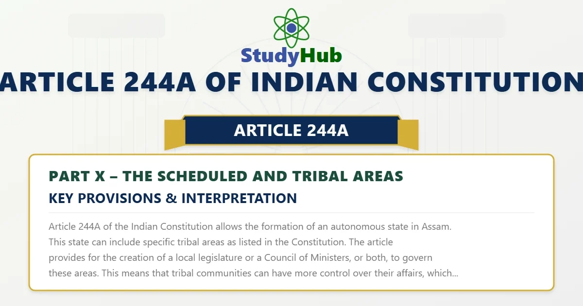 Article 244A of Indian Constitution