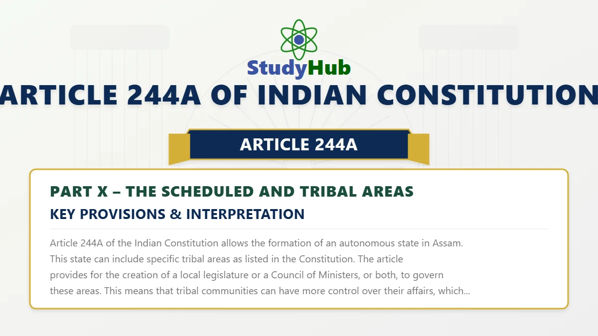 Article 244A of Indian Constitution