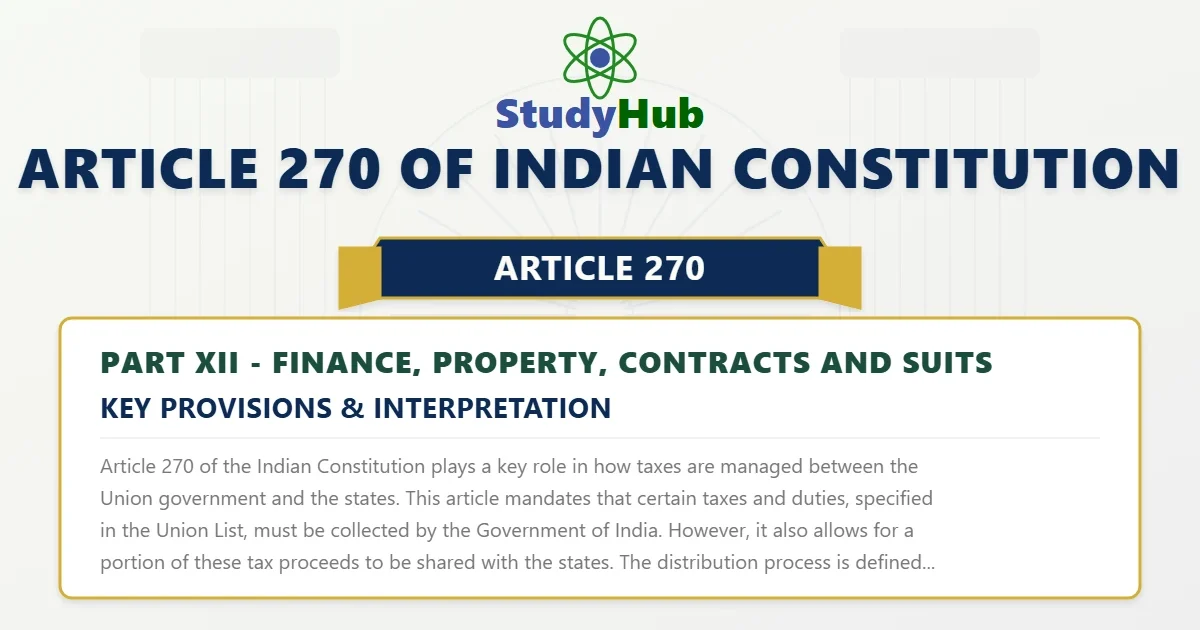Article 270 of Indian Constitution