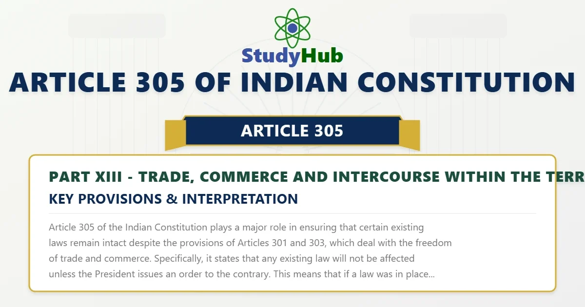 Article 305 of Indian Constitution