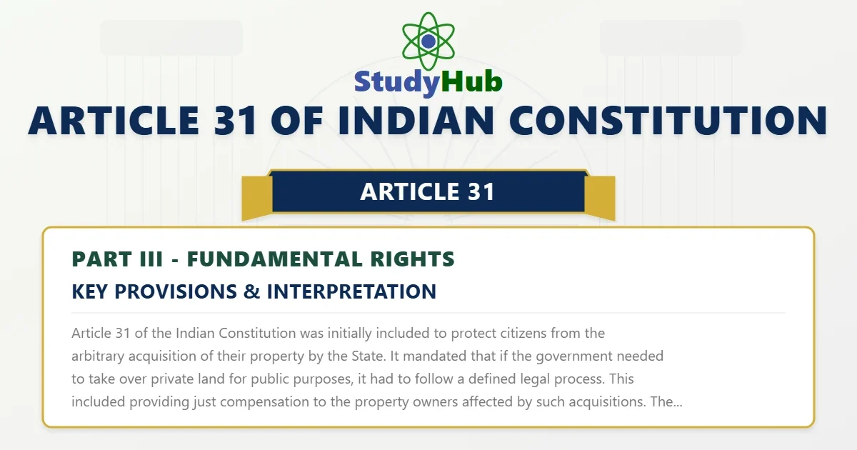 Article 31 of Indian Constitution