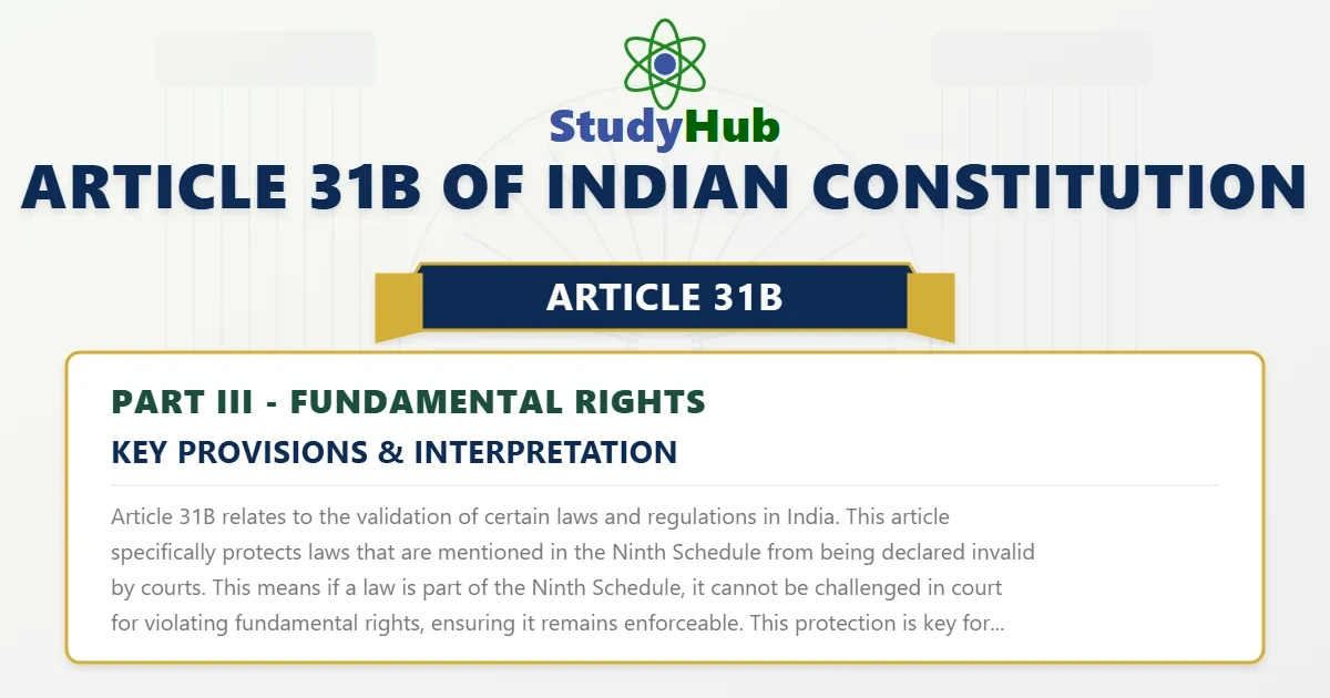 Article 31B of Indian Constitution