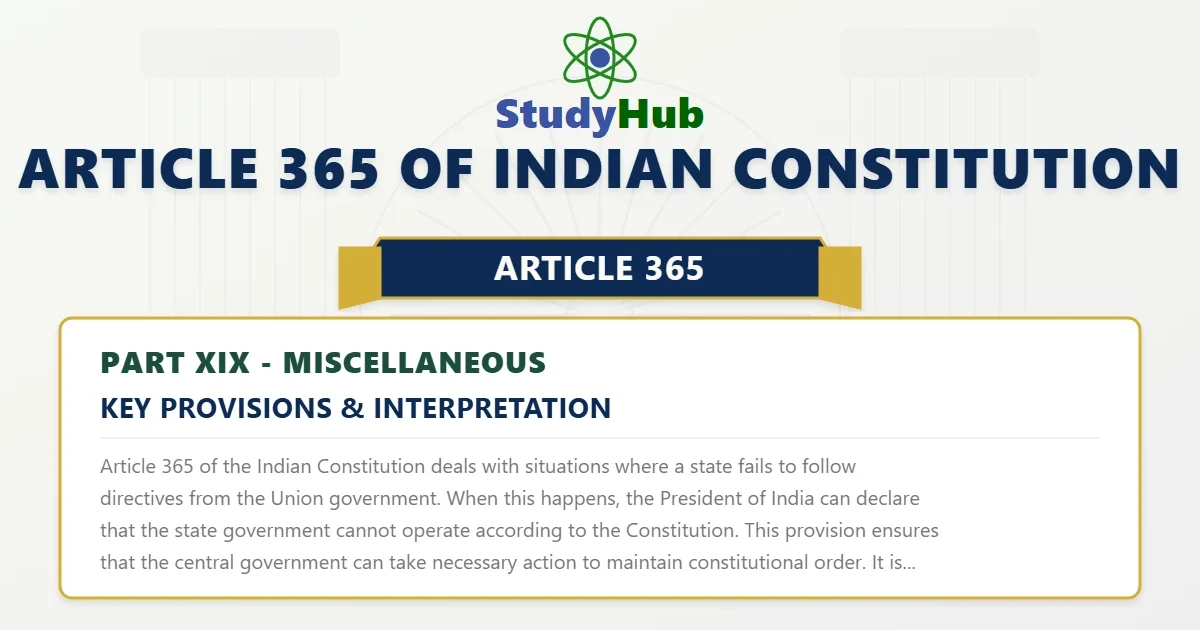 Article 365 of Indian Constitution
