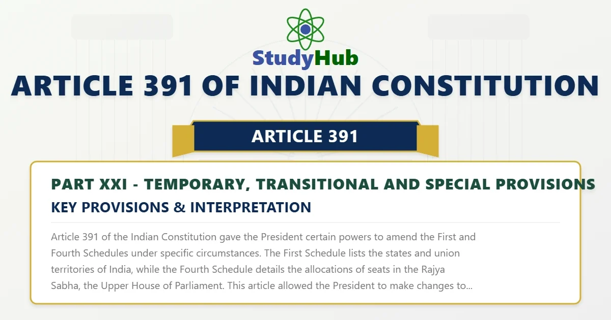 Article 391 of Indian Constitution