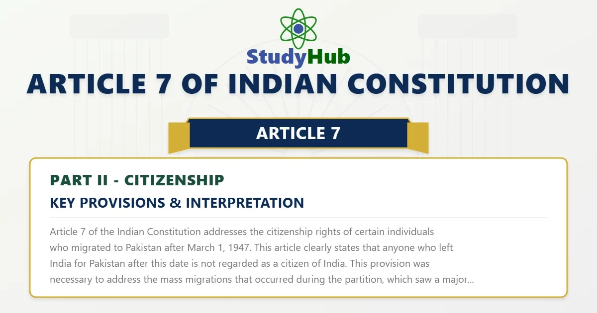 Article 7 of Indian Constitution