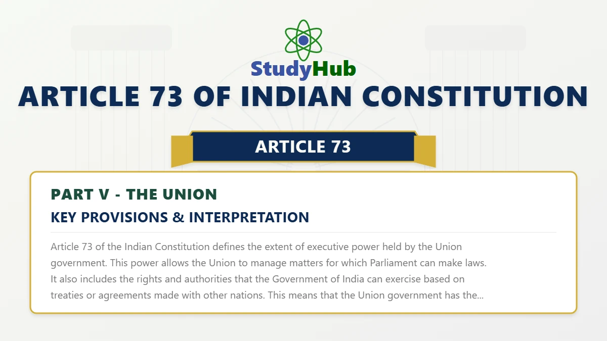 Article 73 of Indian Constitution