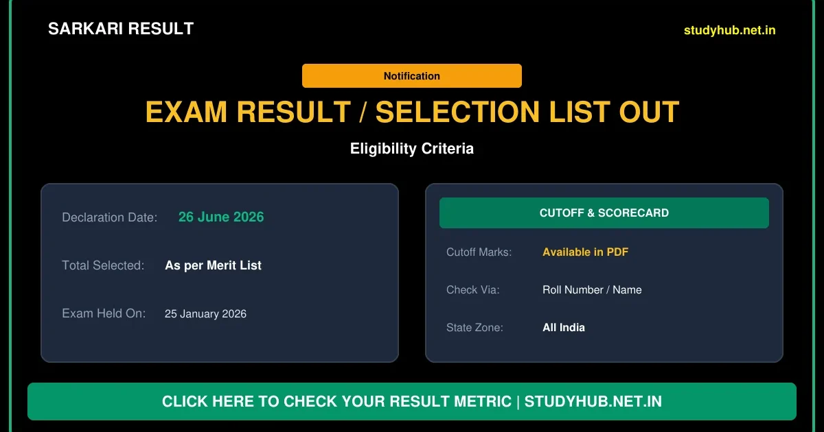 RSPCB JSO & JEE Result 2026 – Out